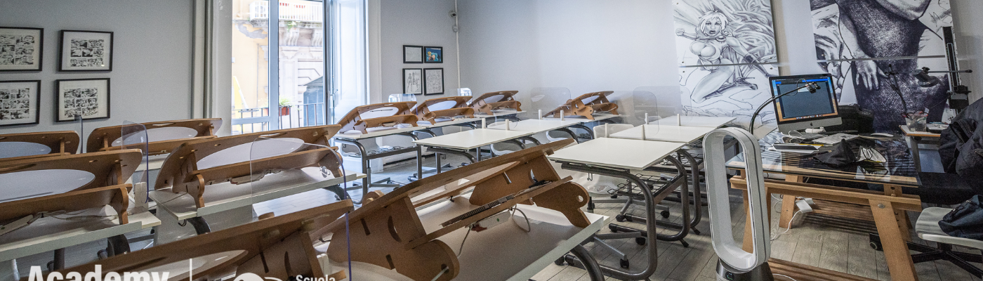 Aula Scuola Comics sede di Napoli        corso Disegno Professionale
